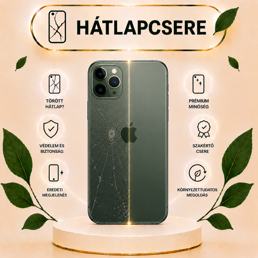 iPhone 11 Pro Max hátlap csere gyári minőségű alkatrésszel 3-5 órán belül